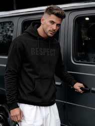 Vīriešu džemperis ar kapuci melna OZONEE JS/8B1968/3