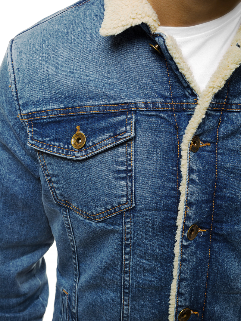 Vīriešu džinsa virsjaka gaiši-debesu zila OZONEE BN/5941