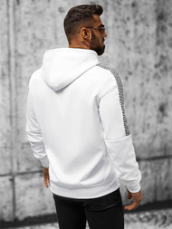 Vīriešu džemperis ar kapuci balta OZONEE JS/8B996/1