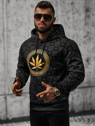 Vīriešu džemperis ar kapuci melns OZONEE O/B265