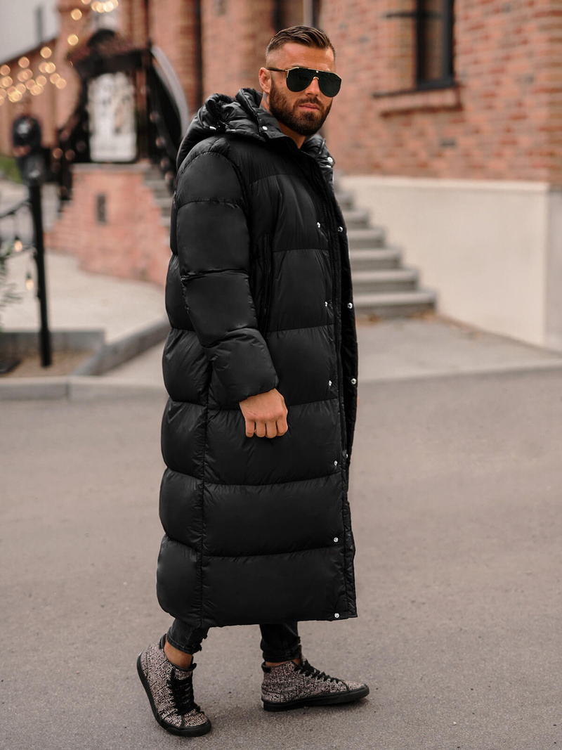 Vīriešu ziemas virsjaka melna OZONEE O/M3202Z