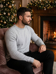 Vīriešu svīteris pelēks OZONEE NB/MMB602/2Z