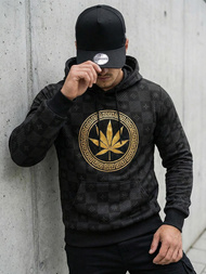 Vīriešu džemperis ar kapuci melns OZONEE O/B265Z