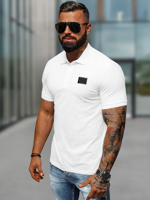 Vīriešu polo krekls balts OZONEE NB/MT3018Z