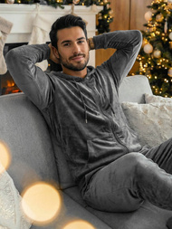 Vīriešu velūra treniņtērpa grafīta OZONEE JS/8C1169/6Z