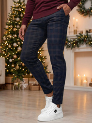 Vīriešu chino bikses tumši zilas OZONEE DJ/5632Z