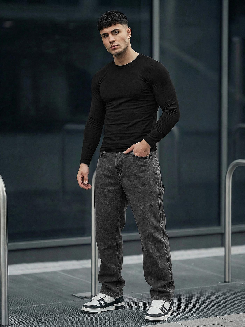 Vīriešu džinsi grafīta OZONEE O/KK2828/5Z