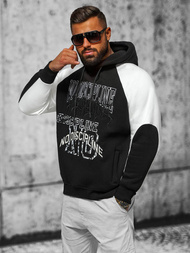 Džemperis ar kapuci melna OZONEE O/SWE23037