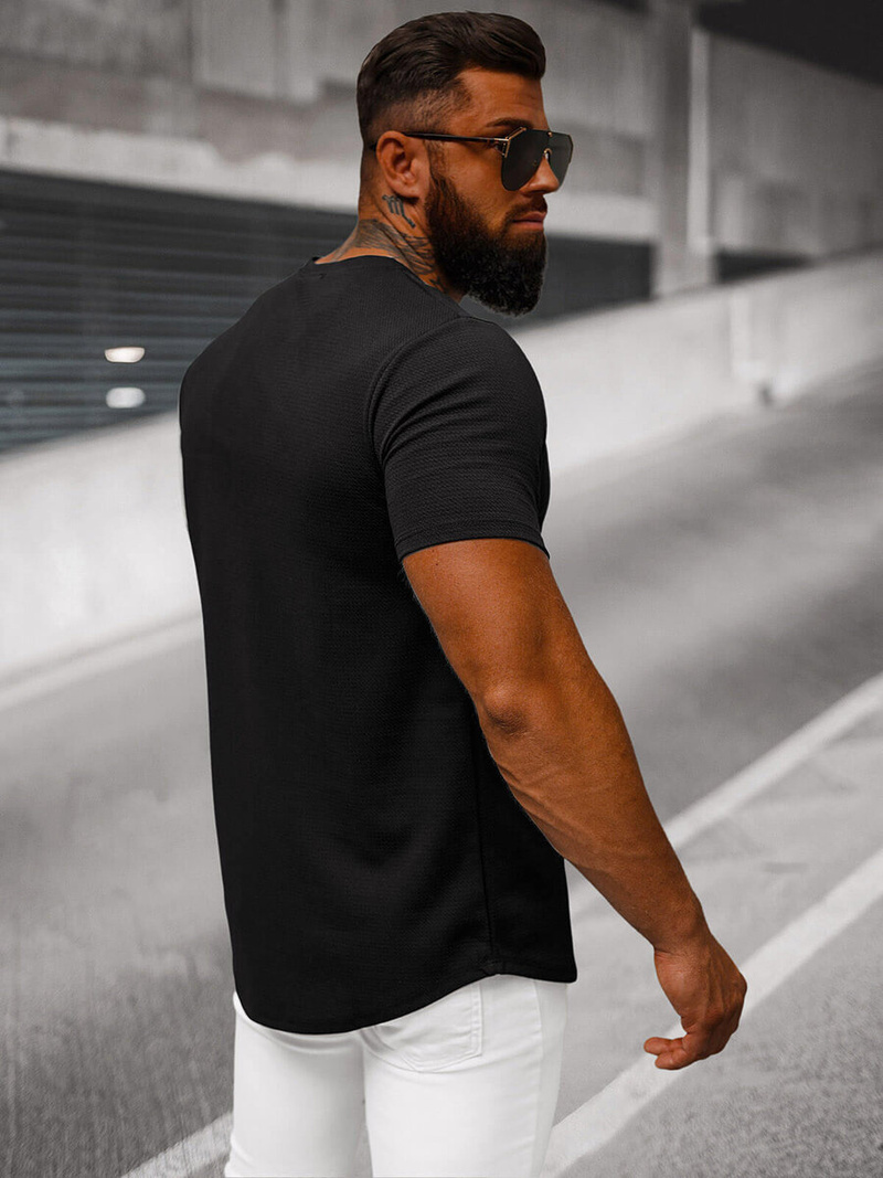 Vīriešu t-krekls melni-balts OZONEE O/7776T