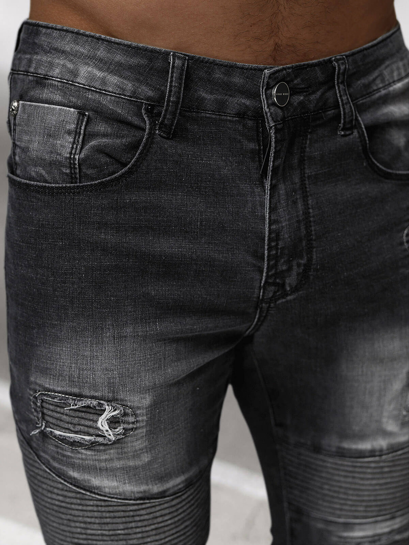 Vīriešu džinsi melni OZONEE NB/MP0142N