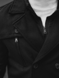 Vīriešu mētelis melns OZONEE JS/79M3143Z