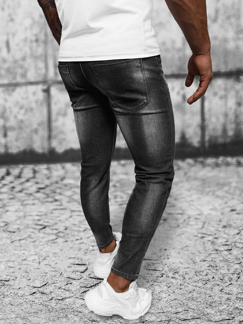 Vīriešu džinsi melni OZONEE NB/MP0199N