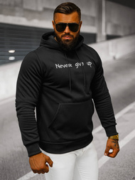 Vīriešu džemperis ar kapuci melna OZONEE JS/27B6512/3