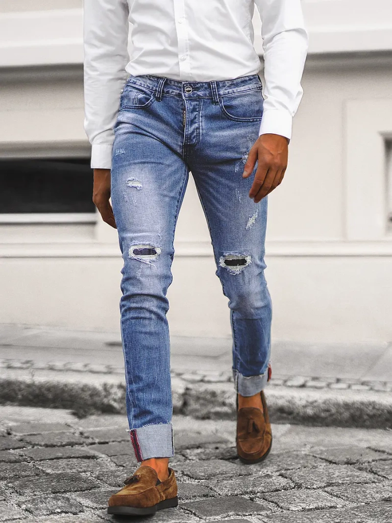 Vīriešu džinsi debesu zili OZONEE NB/MP0126B