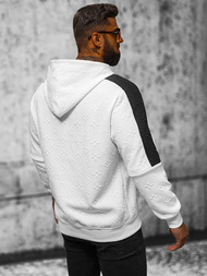 Vīriešu džemperis ar kapuci balta OZONEE JS/3B572