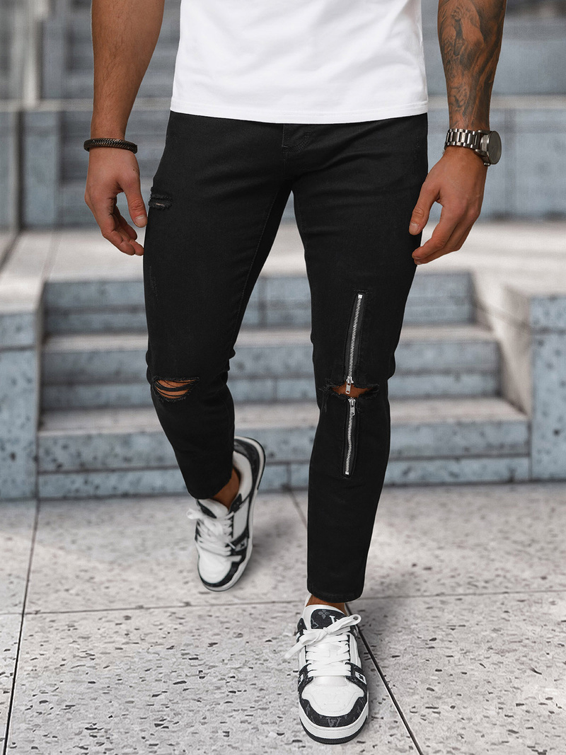 Vīriešu džinsi debesu melni OZONEE NB/MP0087N