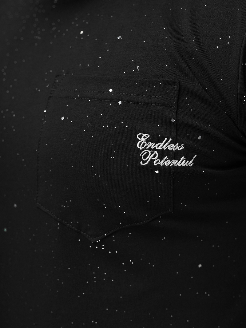 Vīriešu t-krekls melns OZONEE O/QQ1387