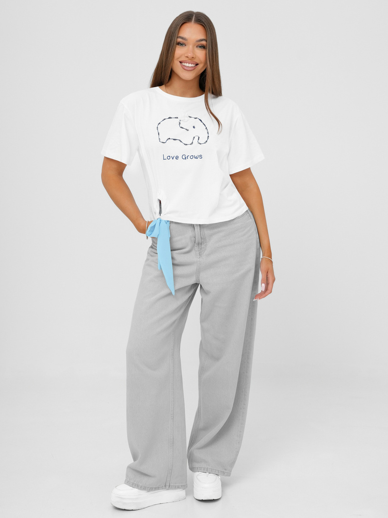 Sieviešu t-krekls balti-debesu zili OZONEE JS/RJ77247