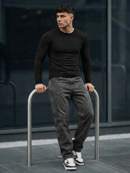 Vīriešu džinsi grafīta OZONEE O/KK2828/5Z