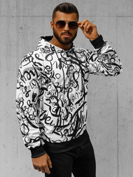 Vīriešu džemperis ar kapuci balta OZONEE JS/8B1153/1