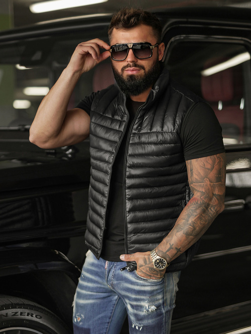 Vīriešu veste melna OZONEE JS/16M9298/392BZ