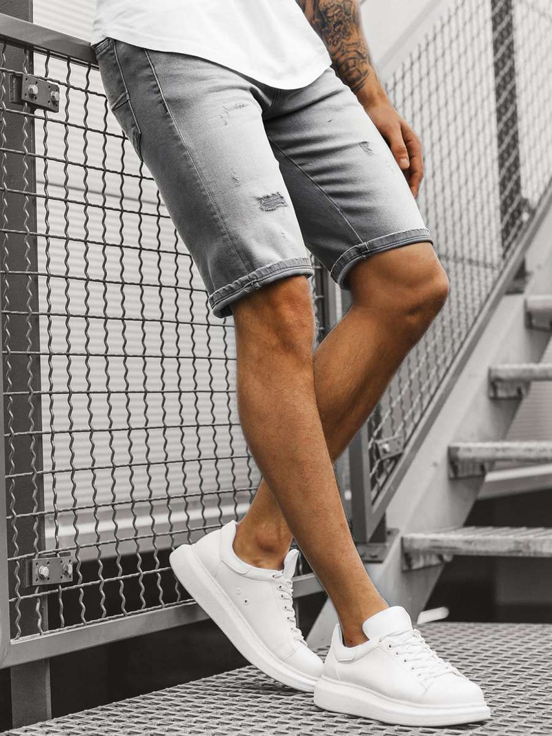 Vīriešu džinsa šorti grafīta OZONEE B/55107