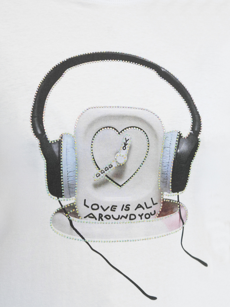 Sieviešu t-krekls balti-melns OZONEE DJ77806