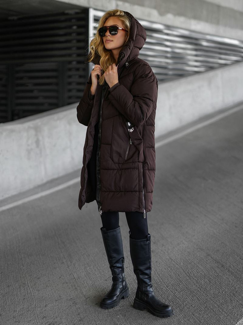 Sieviešu ziemas jaka šokolāde OZONEE JS/16M9302/158