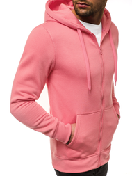 Vīriešu džemperis  ar rāvējslēdzēju gaiši-sārts OZONEE JS/2008Z 