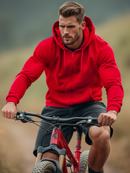 Vīriešu džemperis ar kapuci sarkans OZONEE JS/2008