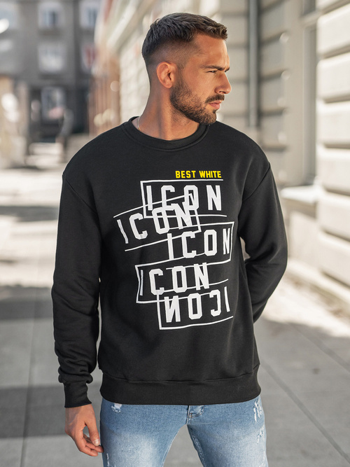 Vīriešu džemperis melns OZONEE JS/8B1763/3