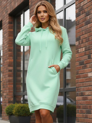 Sieviešu džemperis ar kapuci piparmētra OZONEE JS/YS10005/39