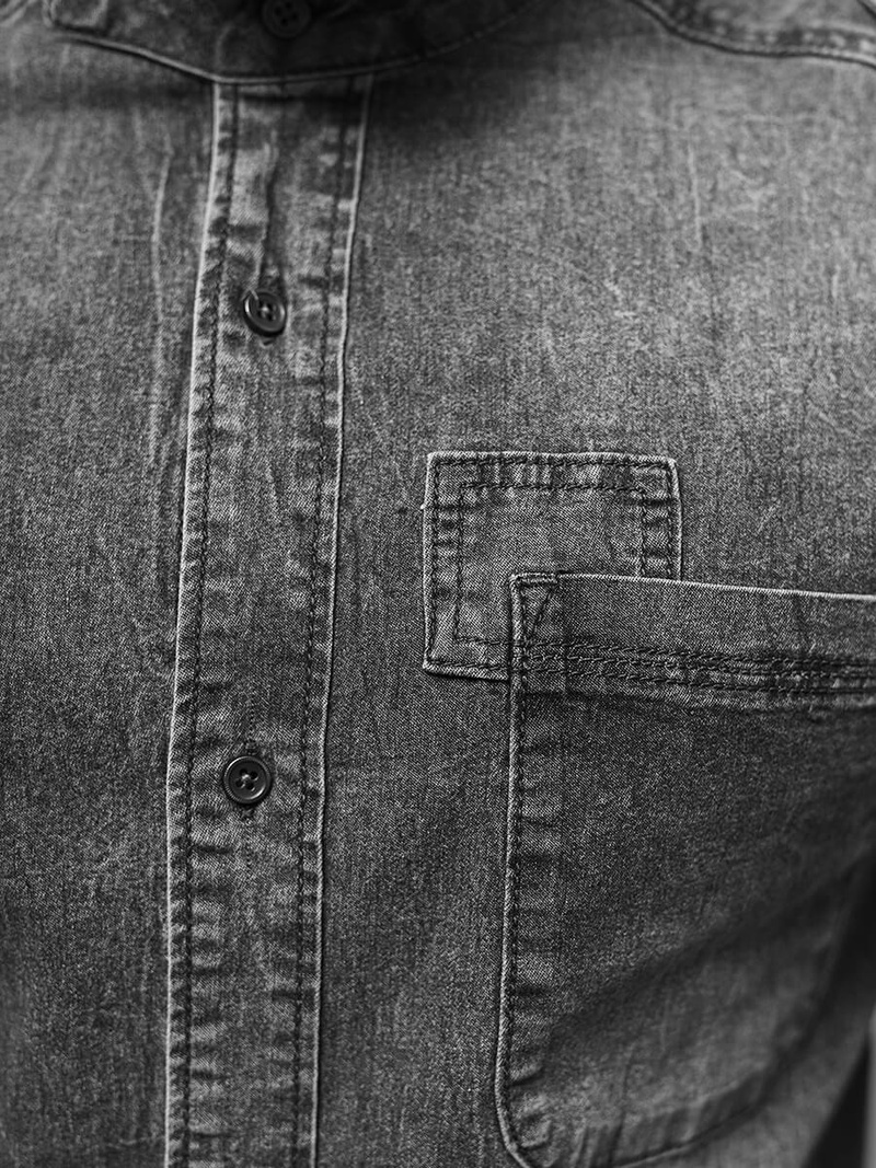 Vīriešu džinsu krekls pelēka OZONEE NB/MC713G