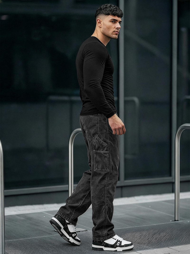 Vīriešu džinsi grafīta OZONEE O/KK2828/5Z