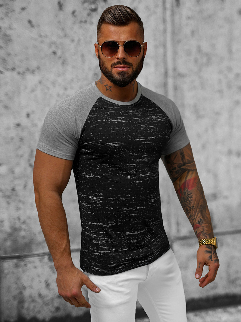 Vīriešu T-krekls Melns OZONEE JS/8T226/3