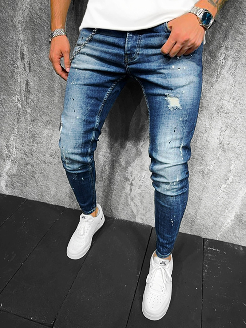 Vīriešu džinsi debesu debesu zili OZONEE O/B6326