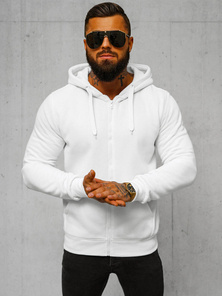 Vīriešu džemperis ar kapuci balts OZONEE JS/2008Z