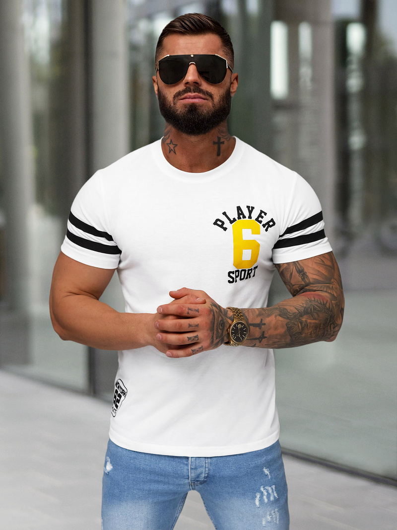 Vīriešu T-krekls Balts OZONEE JS/8B1391/1