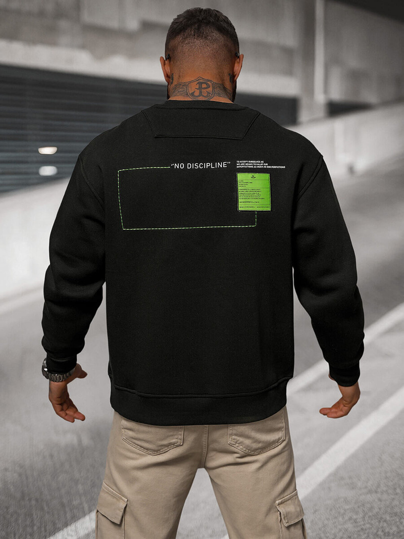 Džemperis melns OZONEE O/SWE23022