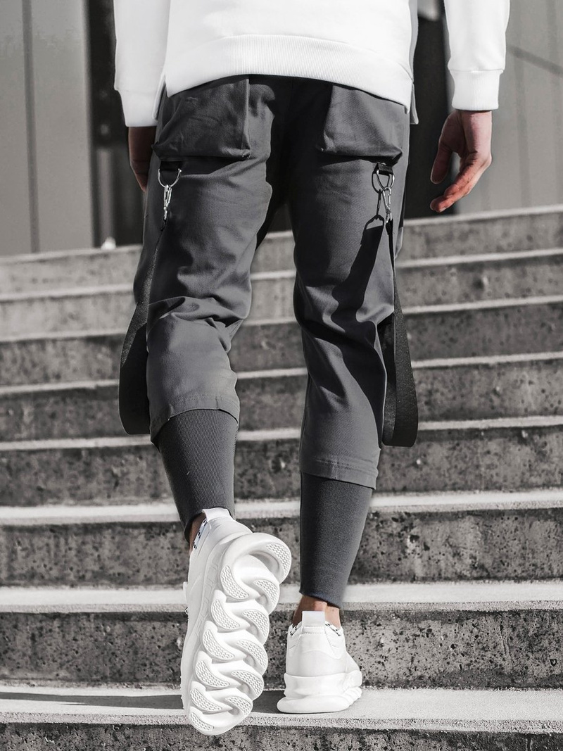 Vīriešu chino jogger bikses pelēkas OZONEE G/11133