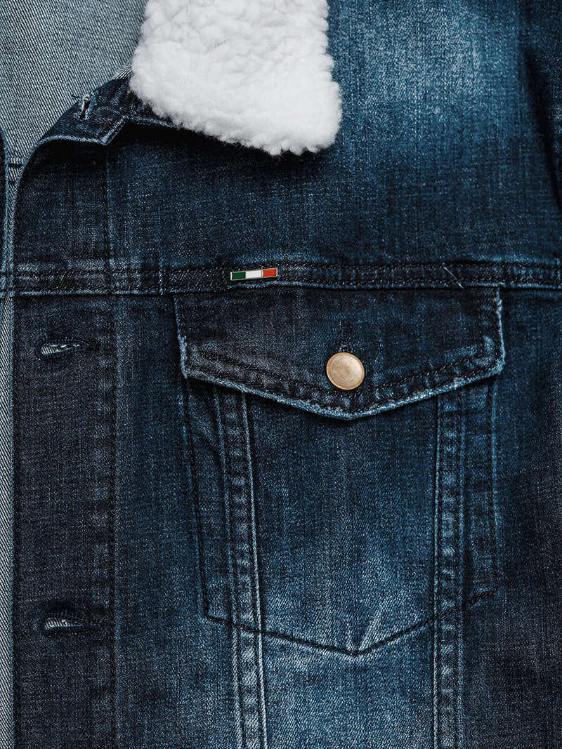 Vīriešu džinsu jaka šerpa zila OZONEE NB/MJ516BSZ