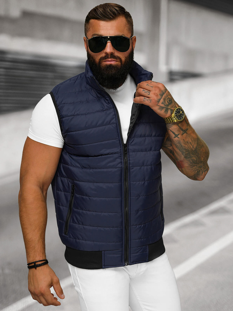 Vīriešu veste tumši zila OZONEE JS/MY77Z