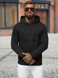 Vīriešu džemperis ar kapuci melns OZONEE NB/MF2012