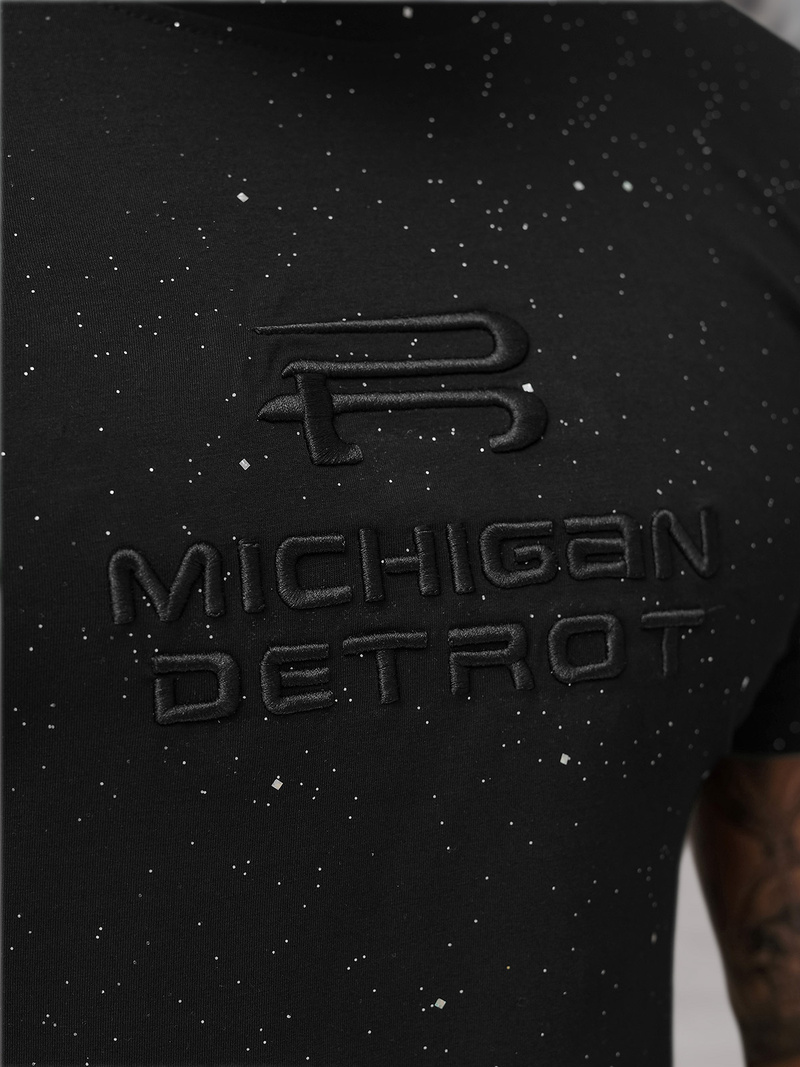 Vīriešu t-krekls melns OZONEE O/QQ1389