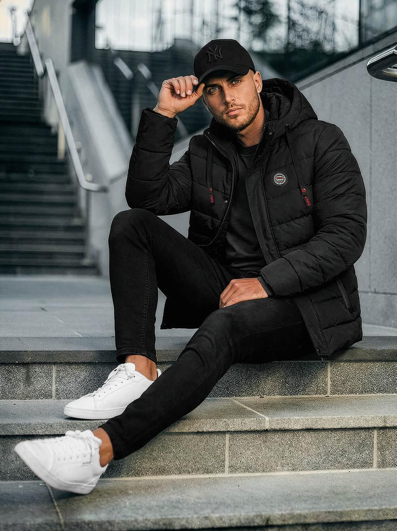 Vīriešu jaka melna OZONEE JS/31M5081/392Z