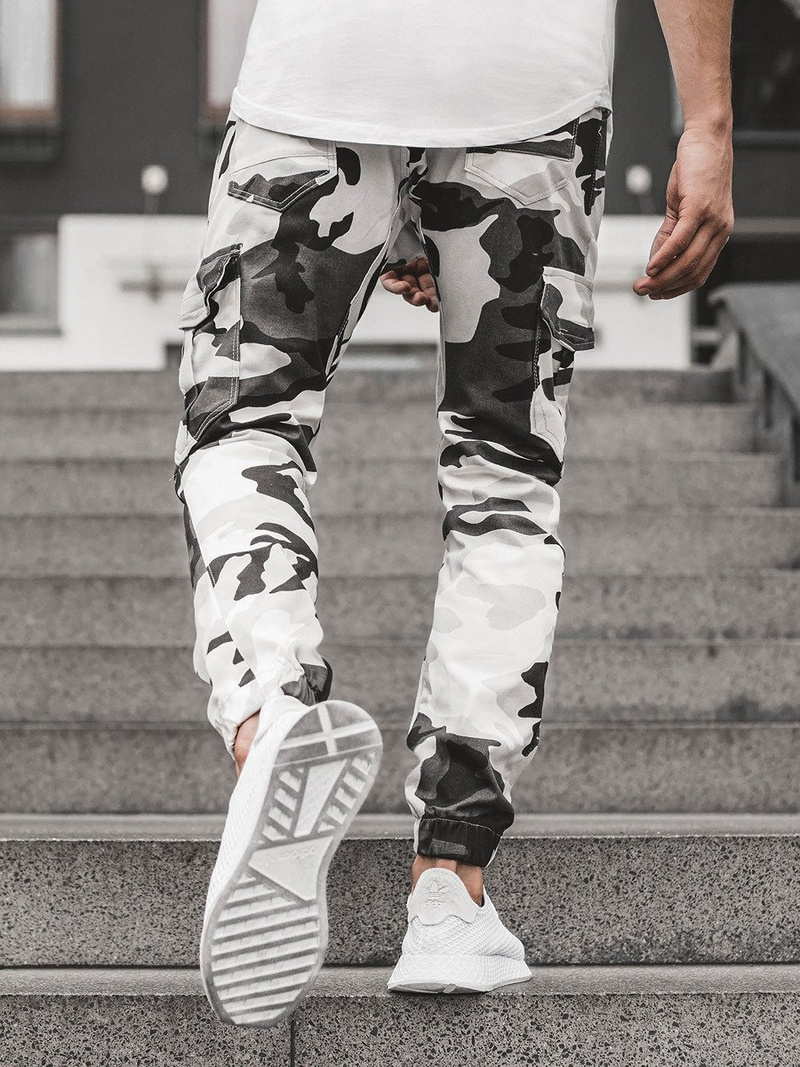 Vīriešu jogger bikses melnas-baltas OZONEE A/404