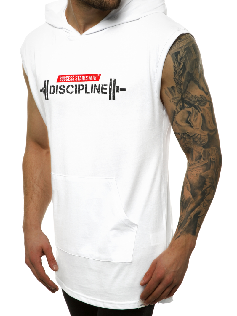 Vīriešu T-krekls bez piedurknēm balts OZONEE MACH/M1211