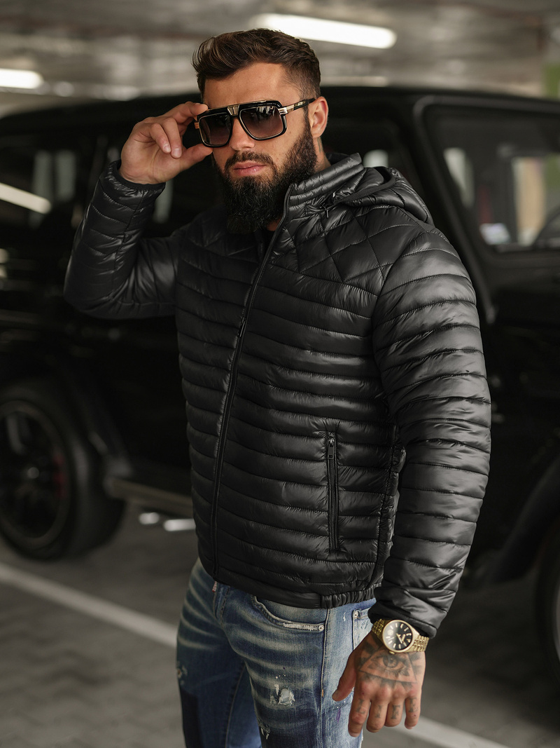 Vīriešu jaka melna OZONEE JS/16M9328/392BZ