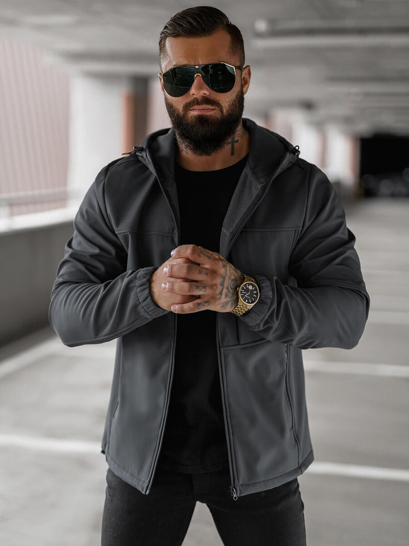 Vīriešu softshell jaka grafīta OZONEE JS/27B6523/5Z