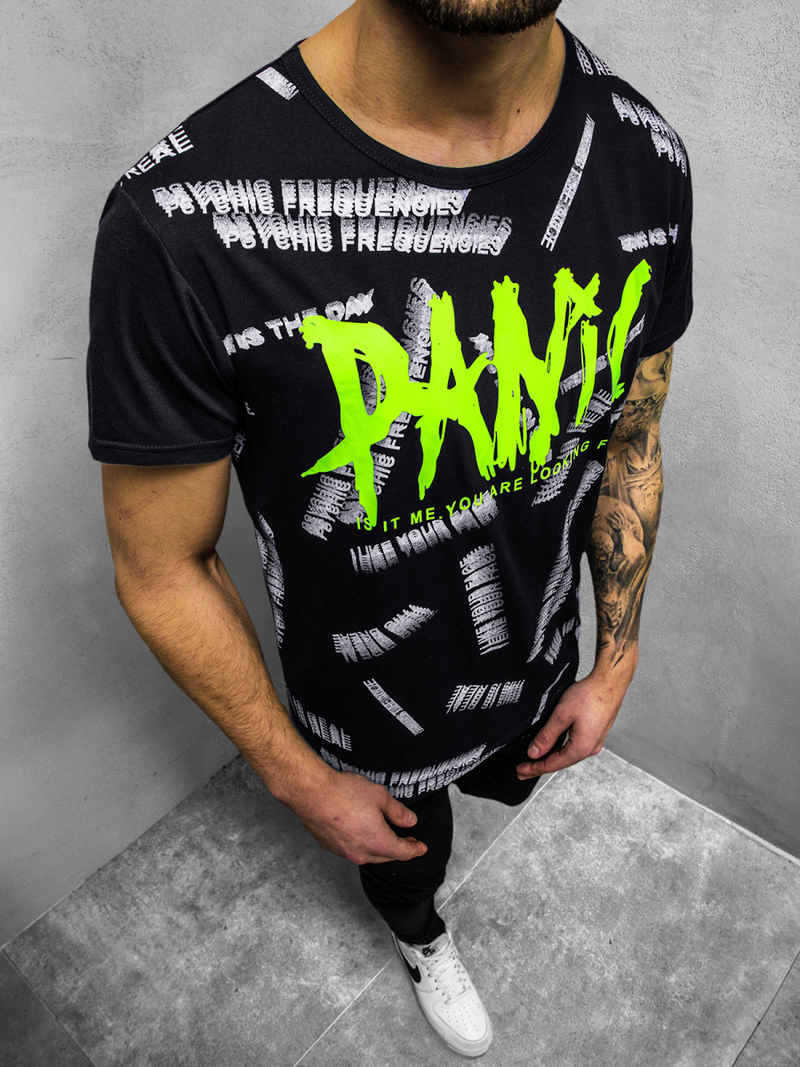 Vīriešu T-krekls melns OZONEE JS/KS1998Z